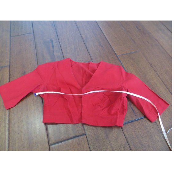 orangeish-red and black sari - Picture 3 of 3